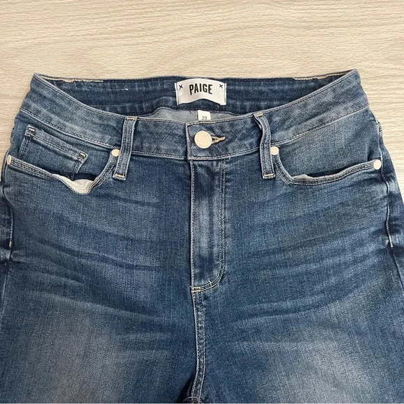 PAIGE Hoxton Straight High Rise Ankle Frayed Curved Bottom Hems Women’s Size 29 - Picture 5 of 16